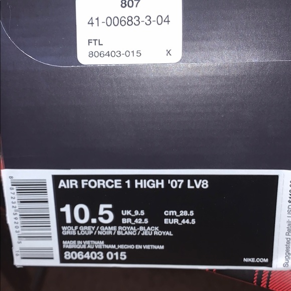 Nike Air Force 1 High '07 LV8 'Chenille Swoosh' - Picture 8 of 8